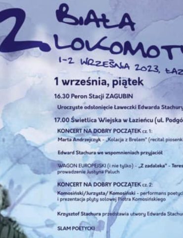 Plakat 22. Spotkań Poetów Biała Lokomotywa