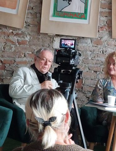 prof. Krzysztof Zanussi, Barbara Gruszka-Zych, Józef Edward Kołodziej w Szczekocinach. Fot. ULG