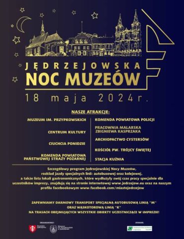 Plakat Jędrzejowskiej Nocy Muzeów 2024. Fot. materiały organizatora