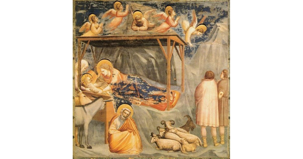 Giotto di Bondone, Boże Narodzenie (fresk w kaplicy Scrovegnich w Padwie), ok. 1305, domena publiczna