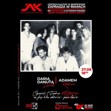 Spotkanie z książką i teatrem. Plakat promujący wydarzenie