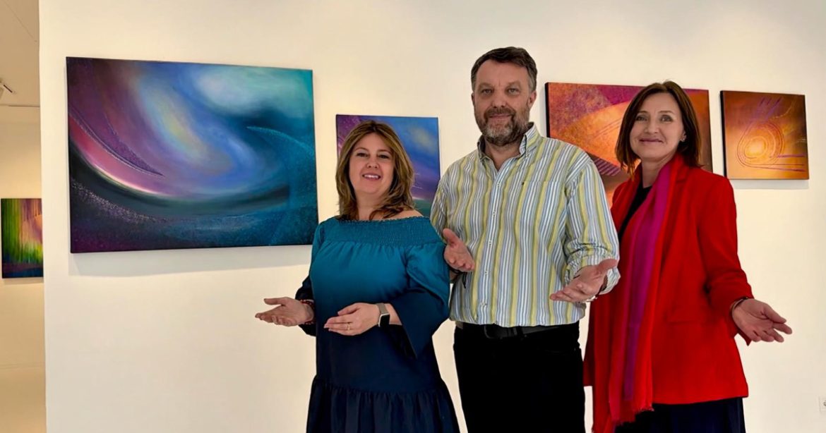 Joanna Pęgier, Robert Toczewski, Magdalena Krowicka, wystawa malarstwa "Współistnienia". Fot. Archiwum prywatne